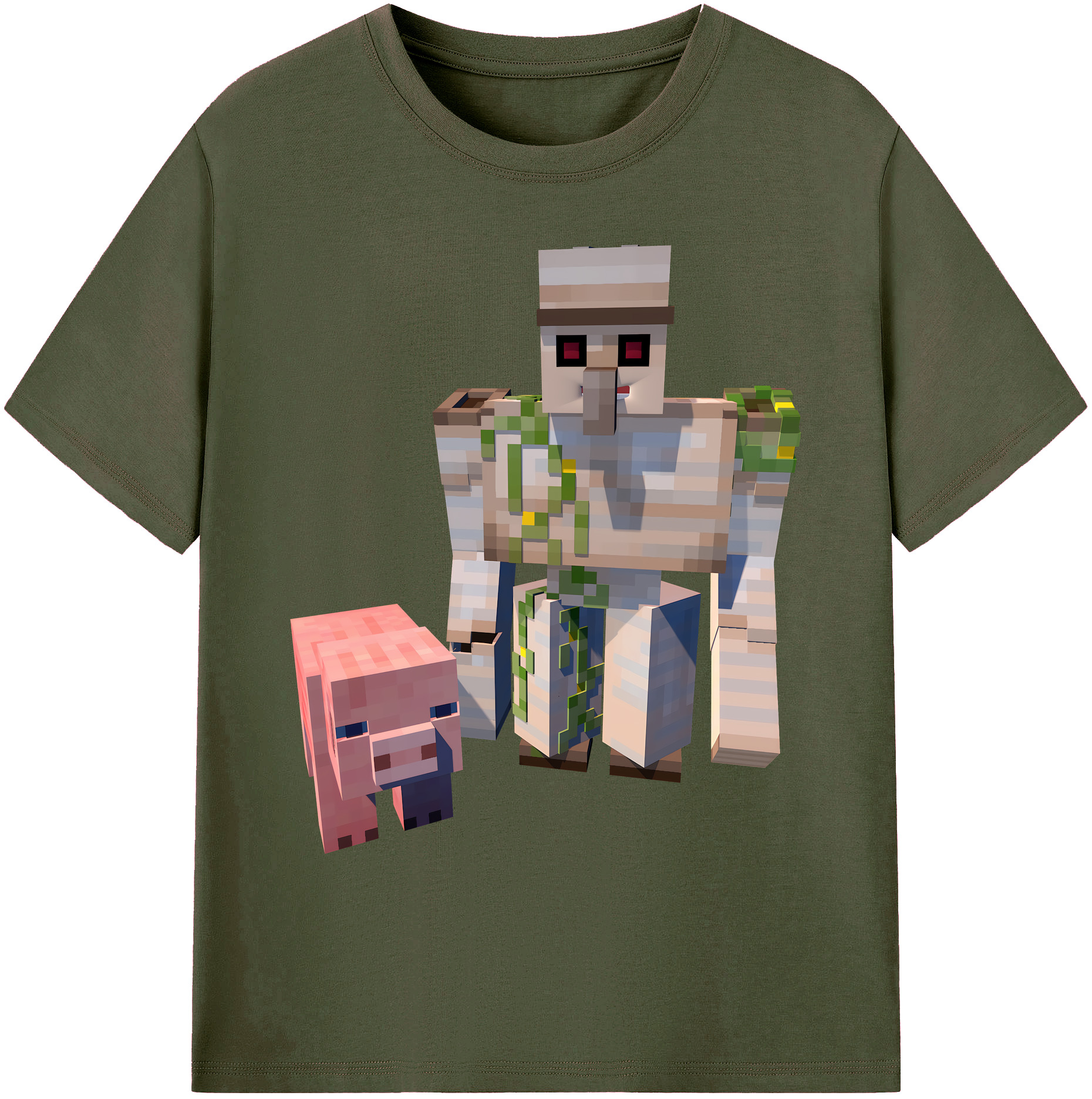 （画像用） マインクラフト ブロックの世界 Minecraft MC Block world 綿100％ メンズ半袖Tシャツ｜肌触りやわらか＆通気性
